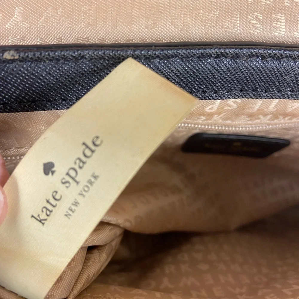 Kate Spade Two Tone Black Cream Chain Crossbody Shoulder Bag